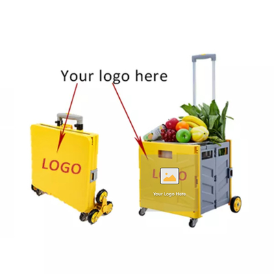 Carrelli pieghevoli del carrello di plastica di Seat del supermercato con le ruote della maniglia