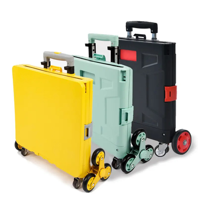6 ruote che scalano carrello di plastica con Seat Mini Folding Hand Luggage Cars