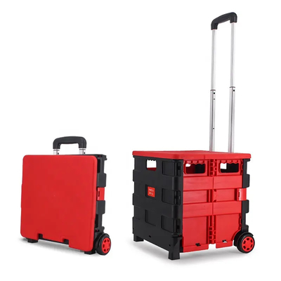 Ruote di plastica del carrello 4 di piccola piegatura leggera della drogheria con il canestro