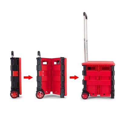 Ruote di plastica del carrello 4 di piccola piegatura leggera della drogheria con il canestro