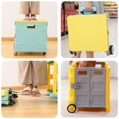 Carrello di rotolamento portatile piegante di acquisto del contenitore di ruota della cassa con il coperchio resistente all'uso