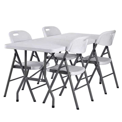 5 piedi del tavolo pieghevole di Tabella bianca selvaggia di plastica portatile all'aperto 4 persone della sedia