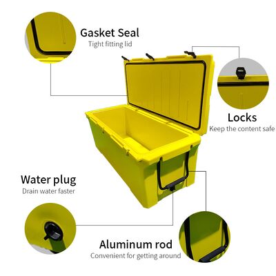 Contenitore termico rotostampato grande 240QT – Ghiacciaia per esterni resistente per pesca e viaggi