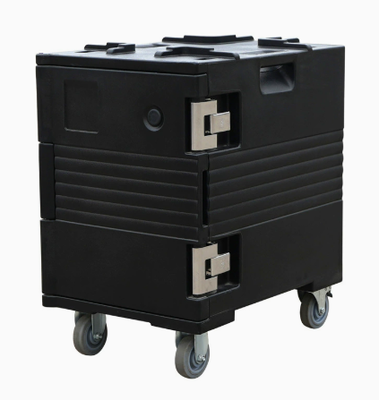 Contenitore termico per il trasporto di alimenti rotomolded a quattro ruote da 120L con coperchio rimovibile, scatola isolata per catering sfuso