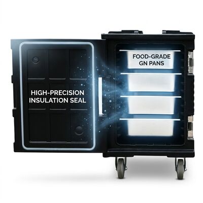 Portapentole con bacinelle Gastronorm Sistema completo di trasporto bacinelle GN da 48 litri Pentole in acciaio inox incluse