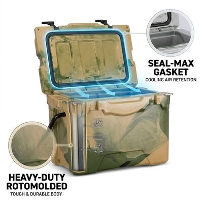 Portatile 38L Rotomolded Cooler Box esterno Ice Chest Proof Leak Drain Plug Famiglia Picnic Cooler