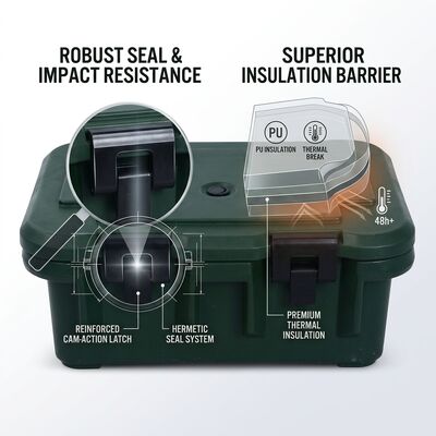 Contenitori alimentari isolati da 25L per uso militare portabile GN Pan Carrier Distribuzione di pasti caldi Forze armate Alimentazione sul campo