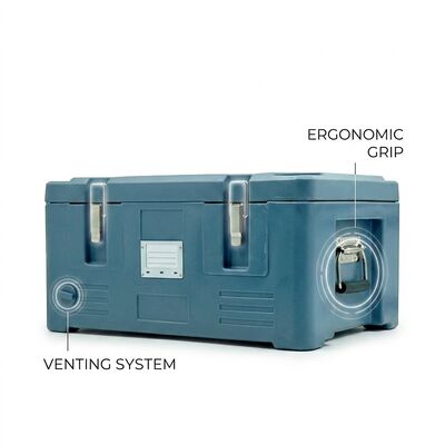140L Portavivande Isotermico Resistente Compatibile con Teglie da Forno per Catering e Trasporto Termico