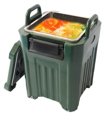 Portateglie per alimenti coibentato Drop-In da 25 litri Scatola da trasporto leggera per pentole GN stampata in rotazionale per piccole attività di ristorazione