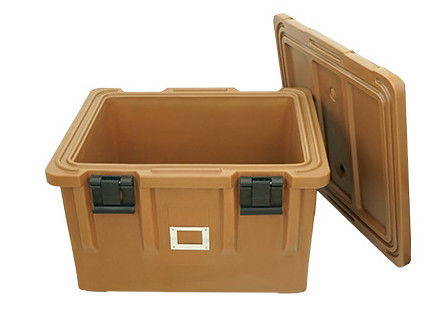 Capo staccabile 65L Container di trasporto alimentare isolato a ruote Quattro Caster Rotomolded Catering Box