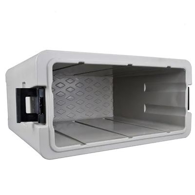 Scatola per catering a quattro ruote con coperchio staccabile per trasporto di alimenti termici con manico in nylon da 110 litri approvato CE