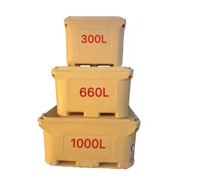 Contenitore per il trasporto alimentare isolante in schiuma di PE PU a carico superiore di 1000L con maniglia di gomma